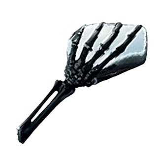 Cipa 01918 Motorcycle Black/Chrome Skeleton Hand Mirror Kit  (Left and Right Side)