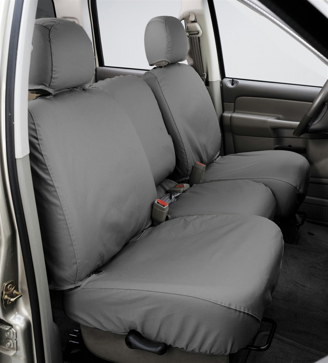 Covercraft SS3251PCGY Polycotton SeatSaver Custom Front Row Seat Covers  Grey