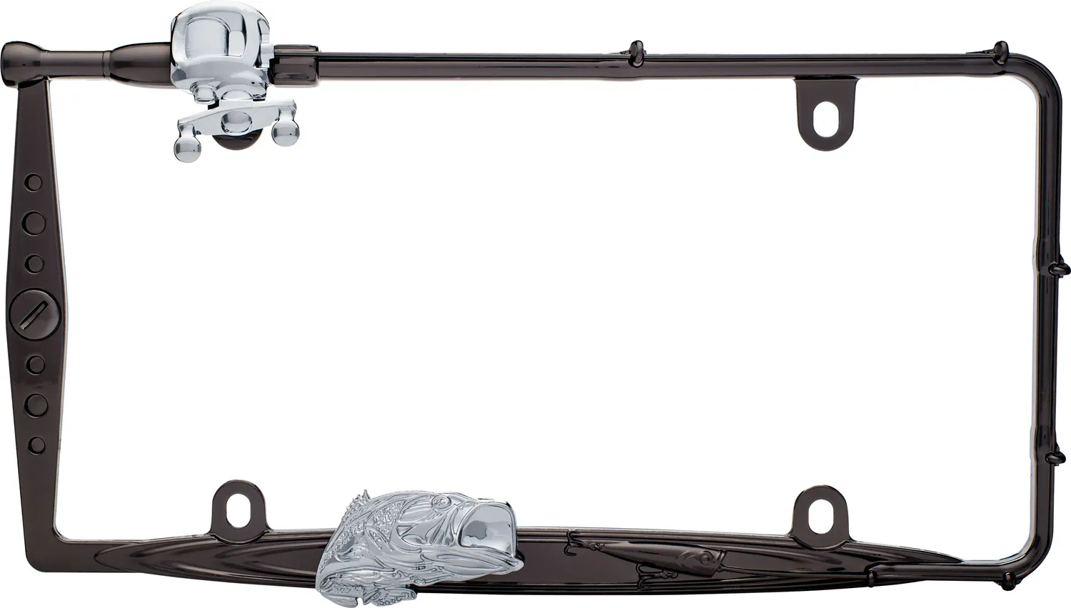 Cruiser Accessories 19783 Fishing License Plate Frame (Black