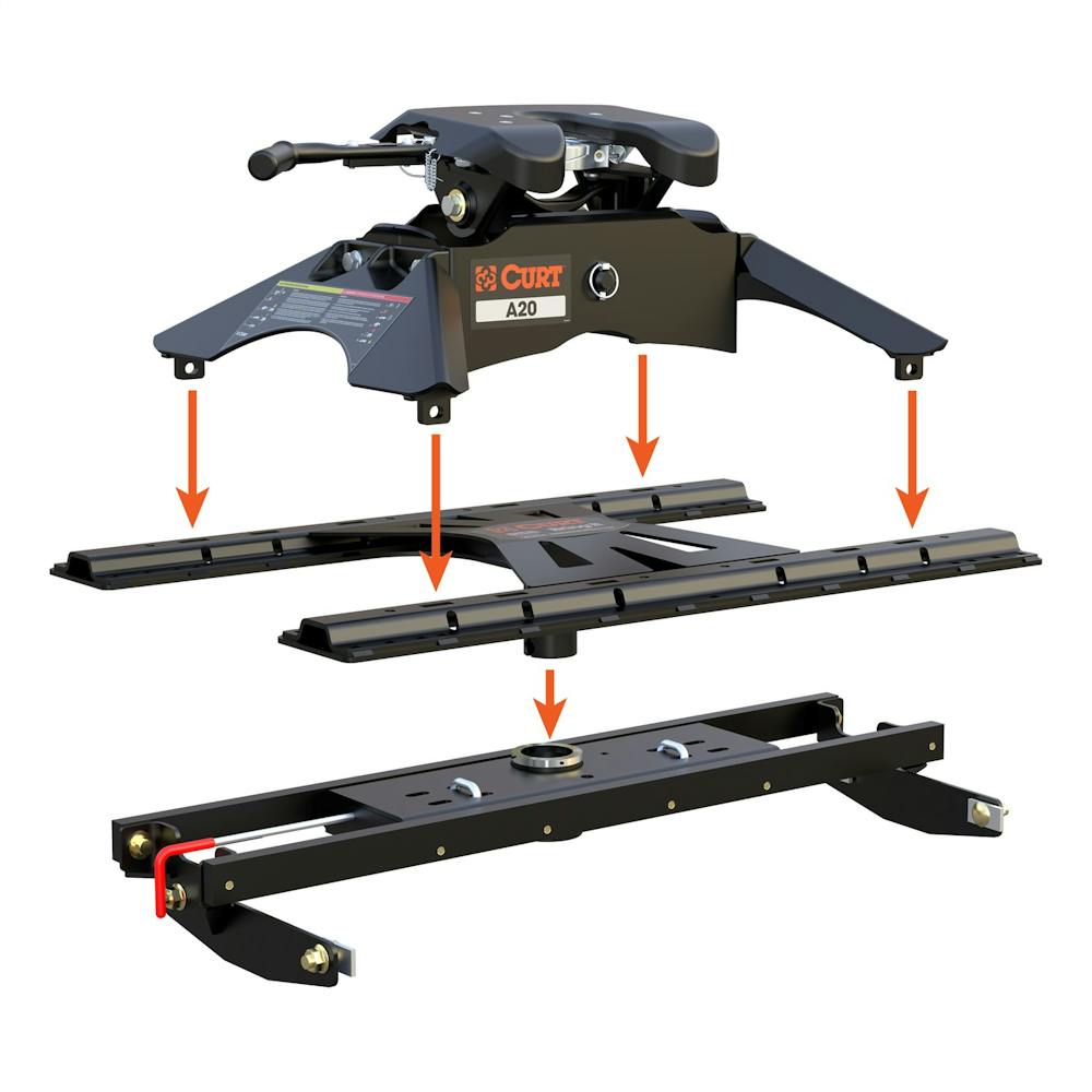 CURT 16210 X5 Gooseneckto5thWheel Adapter Plate for Double Lock