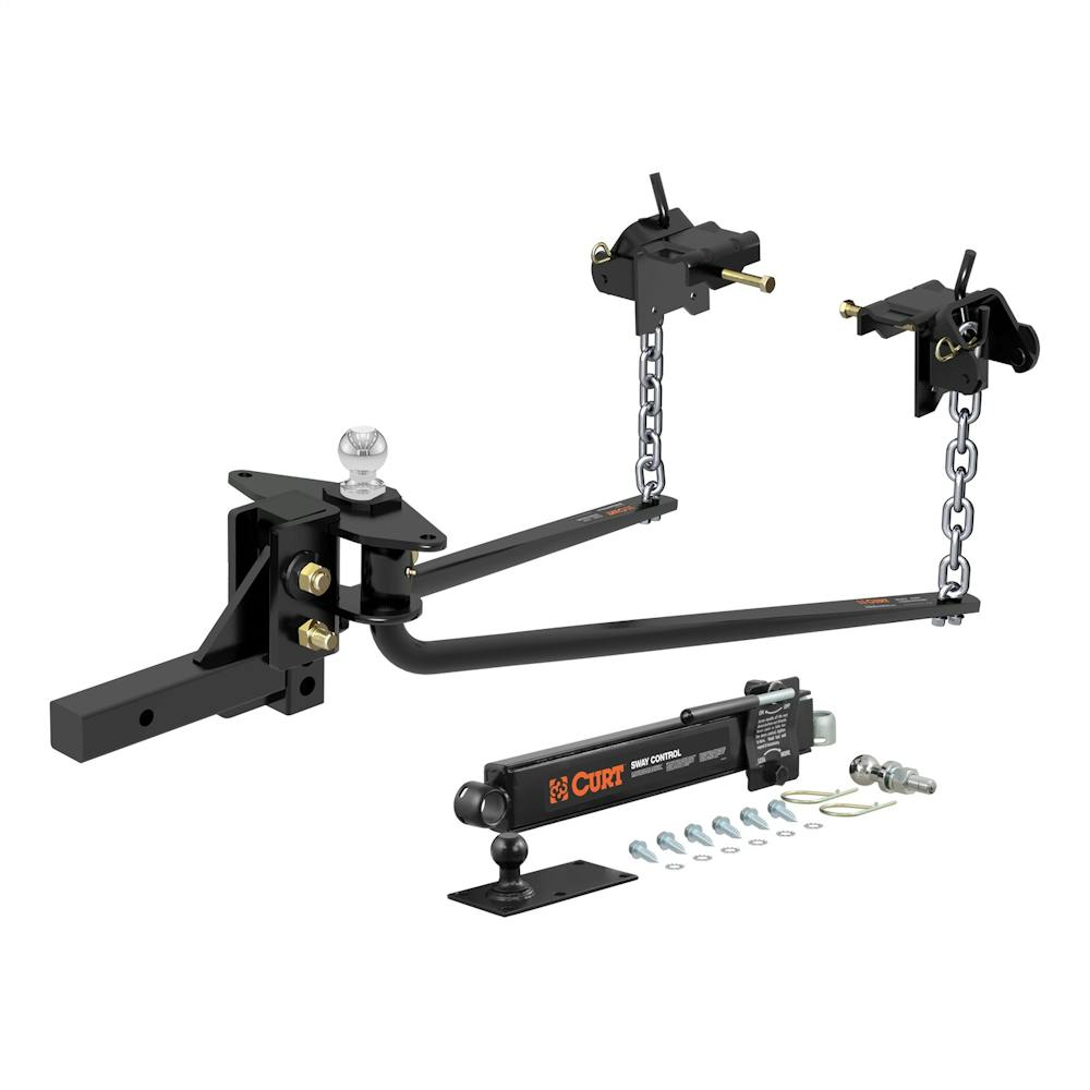 CURT 17063 Round Bar Weight Distribution Hitch with Lubrication, Sway ...