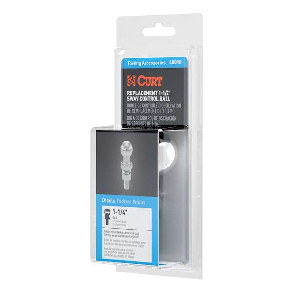 CURT 40010 Replacement 1-1/4 Sway Control Ball (5/8 x 1-3/4 Shank, Packaged)