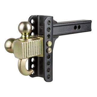 CURT 45904 Adjustable Channel Mount with Hook & Step Dual-Ball - 2" Shank, 14K, 6" Drop