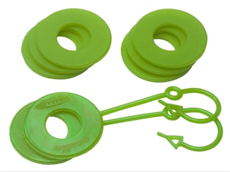Daystar KU70059FG Fluorescent Green Locking D Ring Isolator Pair w/Washer Kit