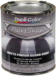 Dupli-Color BSP307 Paint Shop Finish System Clear Top Coat; Matte Finish Clear Coat; 32 oz. Quart