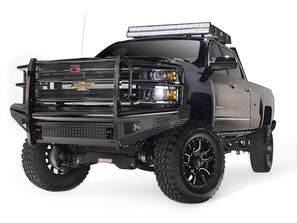 Fab Fours CH05-S1360-1 Black Steel Bumper with Full Guard with Tow Hooks
