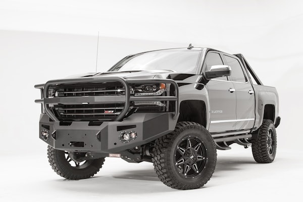 Fab Fours CS16-F3850-1 Premium Sensor Winch Bumper with Full Grill Guard