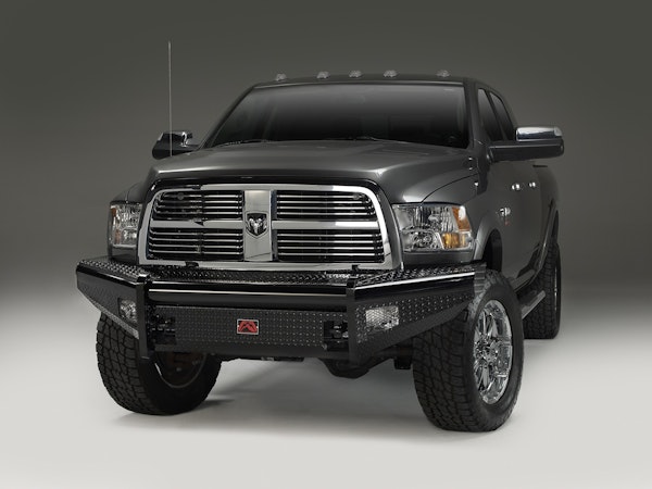 Fab Fours DR06-S1161-1 Black Steel Bumper No Guard with Tow Hooks