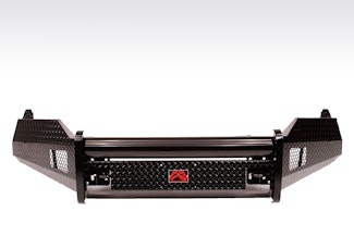Fab Fours DR09-K2461-1 Black Steel Bumper No Guard with Tow Hooks
