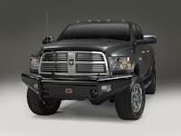 Fab Fours DR10-S2961-1 Black Steel Bumper with No Guard with Tow Hooks