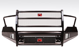 Fab Fours DR13-K2960-1 Black Steel Bumper with Full Guard with Tow Hooks