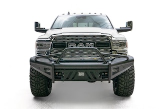 Fab Fours DR19-Q4462-1 Black Steel Elite Series Front Bumper with pre-runner guard