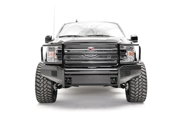 Fab Fours FF18-K4560-1 Black Steel Bumper with Full Guard with Tow Hooks