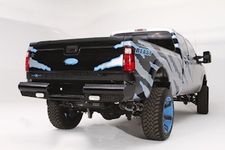 Fab Fours FS08-T1350-1 Black Steel Rear Bumper