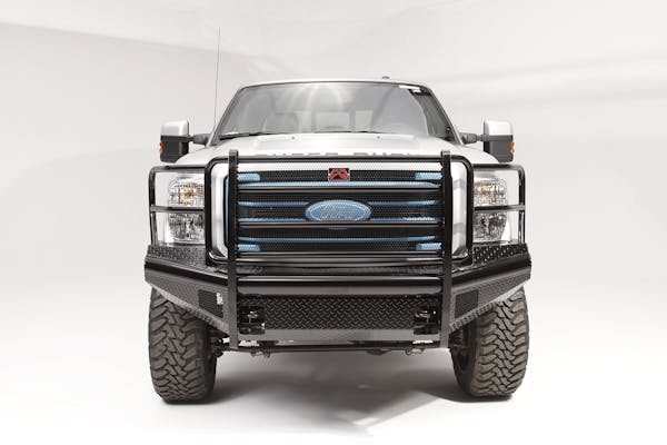 Fab Fours FS11-S2560-1 Black Steel Bumper with Full Guard with Tow Hooks