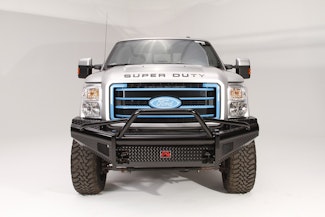 Fab Fours FS11-S2562-1 Black Steel Bumper with Pre-runner Guard with Tow Hooks