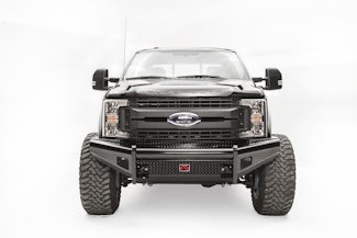 Fab Fours FS17-S4161-1 Black Steel Bumper with No Guard with Tow Hooks