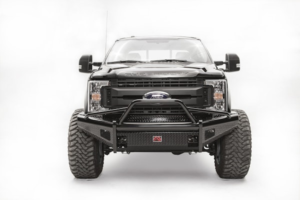 Fab Fours FS17-S4162-1 Black Steel Bumper with Pre-runner Guard with Tow Hooks