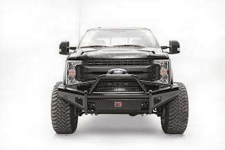 Fab Fours FS17-S4162-1 Black Steel Bumper with Pre-runner Guard with Tow Hooks