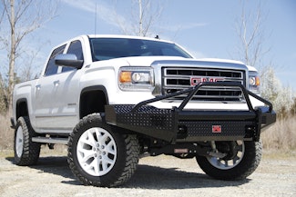 Fab Fours GM07-K2162-1 Black Steel Bumper with Pre-runner Guard with Tow Hooks