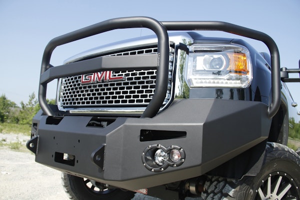 Fab Fours GM14-A3150-B Premium Winch Bumper with Full Grill Guard Bare