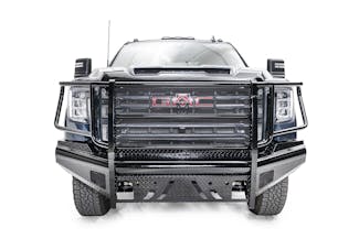 Fab Fours GM20-S5060-1 Black Steel Front Bumper with full Grill Guard
