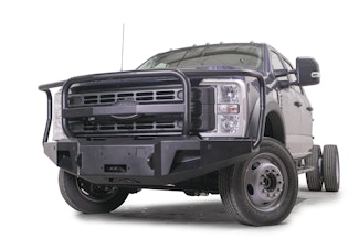 Fab Fours FS23-A5960-B Premium Front Bumper w/ Full Grill Guard Adaptive Cruise Control Compatible Bare