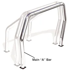 Go Rhino 90001C Front Main "A" Bed Bar - Chrome