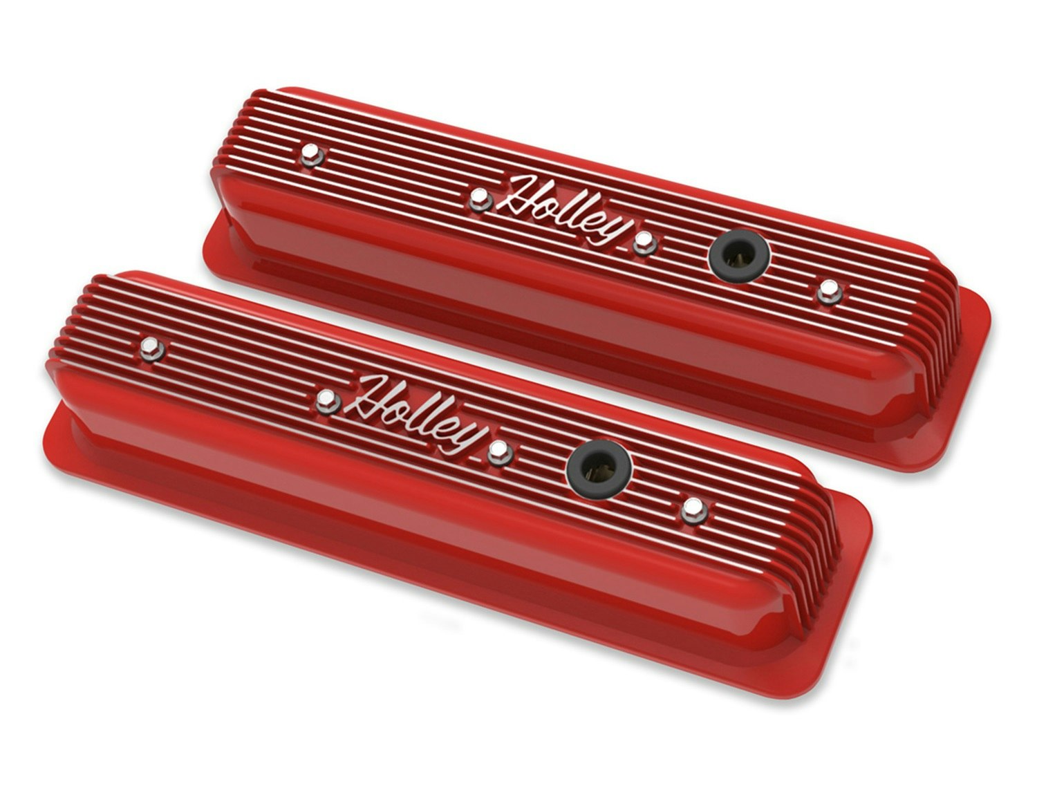 Holley 241-250 SBC VALVE COVERS CENTER-BOLT FINNED NON-