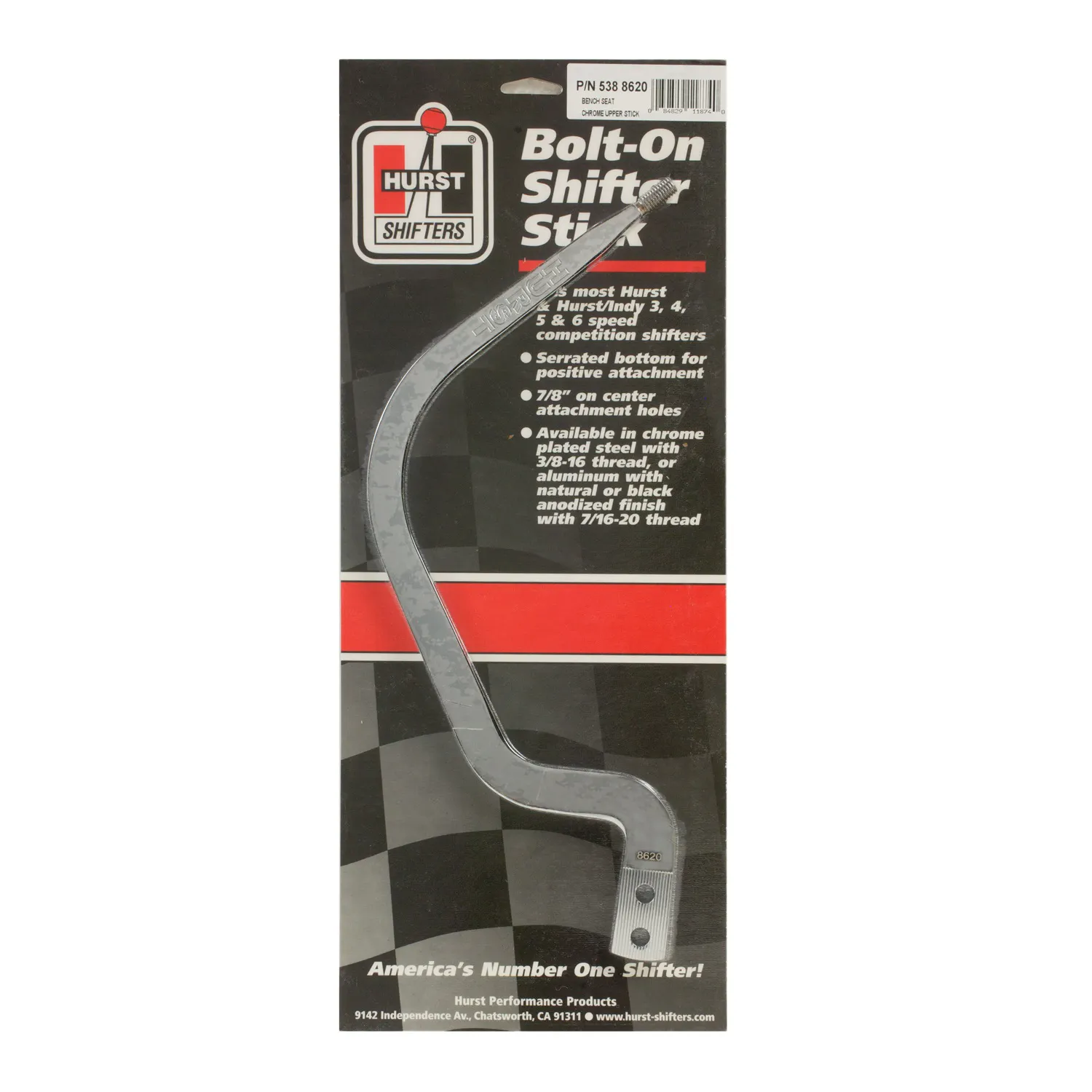 Hurst 5388620 Hurst Competition/Plus Shifter Stick - Chrome