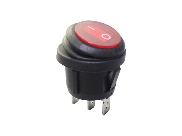 KC Hilites 3113 KC Illuminated LED Rocker Light Switch - 2 Pos - Round - Red