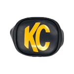 KC Hilites 5303 3" Soft Vinyl Cover - Round - Pair - Black / Yellow KC Logo
