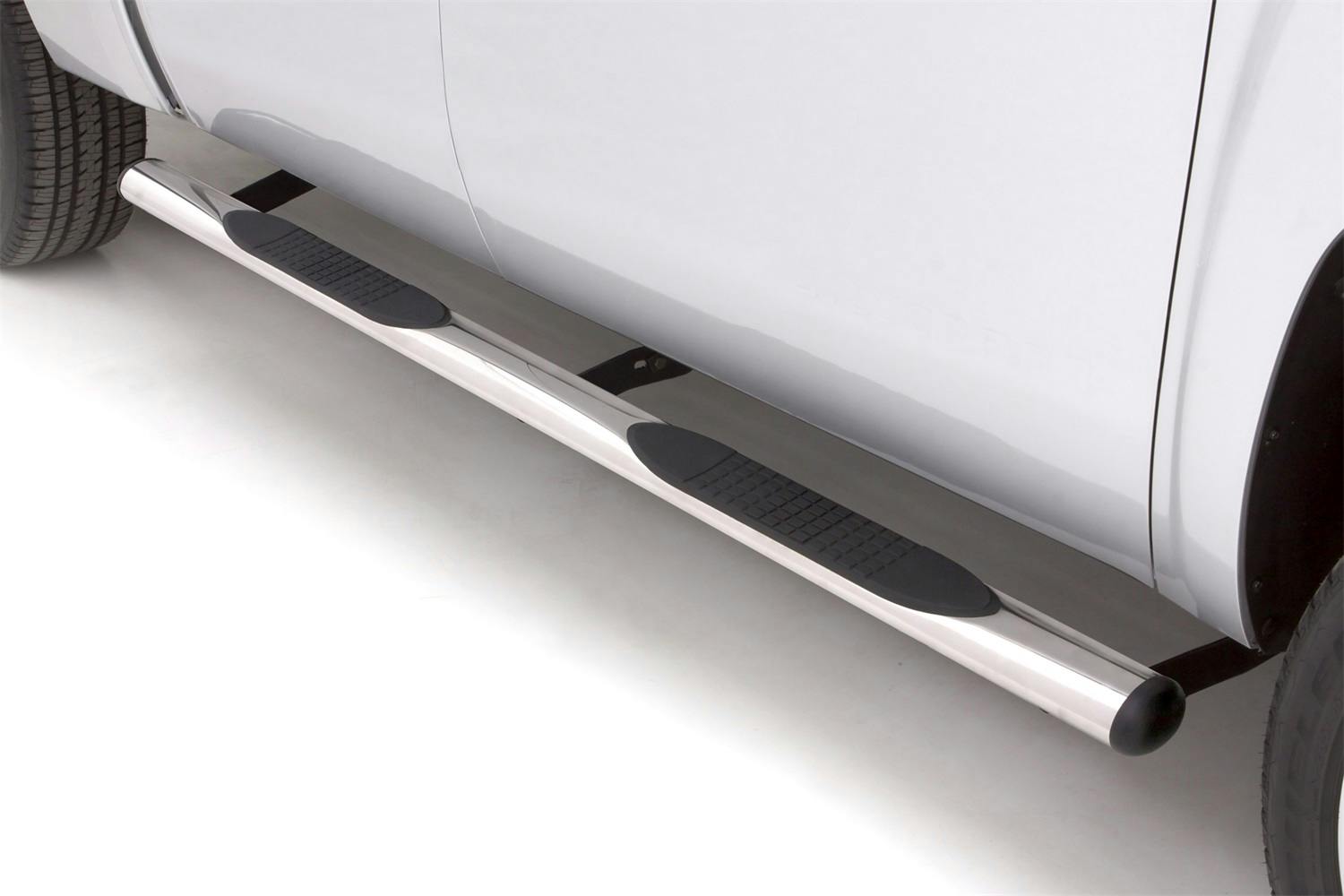 Lund 23578357 Polished Stainless Steel 4 Oval Straight Nerf Bars for 1999-2013 Silverado/Sierra 1500 Extended Cab 