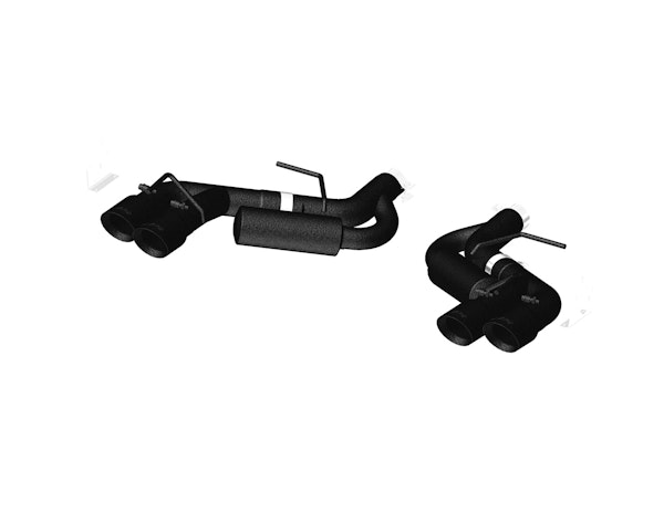 MBRP Exhaust S7036BLK 3in. Dual Axle Back; Quad Tips; Black Coated