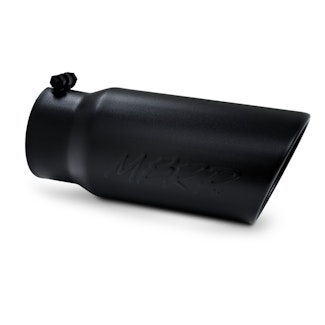 MBRP Exhaust T5051BLK Tip. 5in. O.D. Angled Rolled End 4in. inlet 12in. Length. BLK MBRP Exhaust T5051BLK Tip. 5in. O.D. Angled Rolled End 4in. inlet 12in. Length. BLK