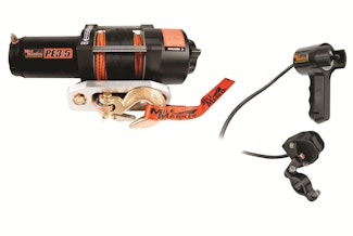 Mile Marker 77-53112BW PE3.5 (ES) 12V Waterproof Winch with Synthetic Rope and Aluminum Hawse Fairlead