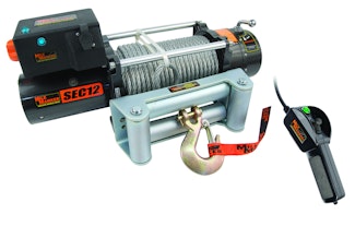 Mile Marker 76-50251BW SEC12 (ES) 12V Waterproof Winch 4.8 HP Series Wound Motor with Standard Electron