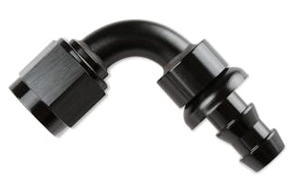Mr. Gasket 209006-BL -6 90 DEG HOSE END PUSH-ON BLACK