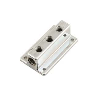 Mr. Gasket 6151MRG FUEL BLOCK,CHROME 3 OUTLET