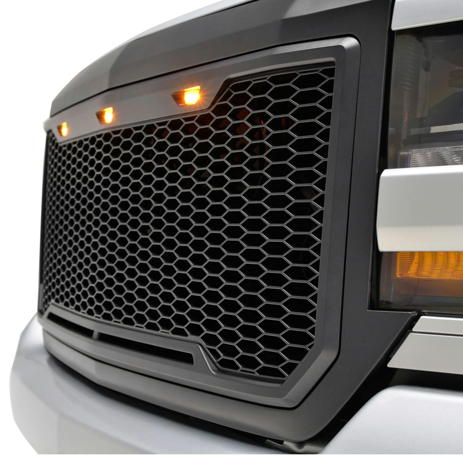 Paramount Automotive 41-0193MB Matte Black ABS LED Impulse Mesh Grille