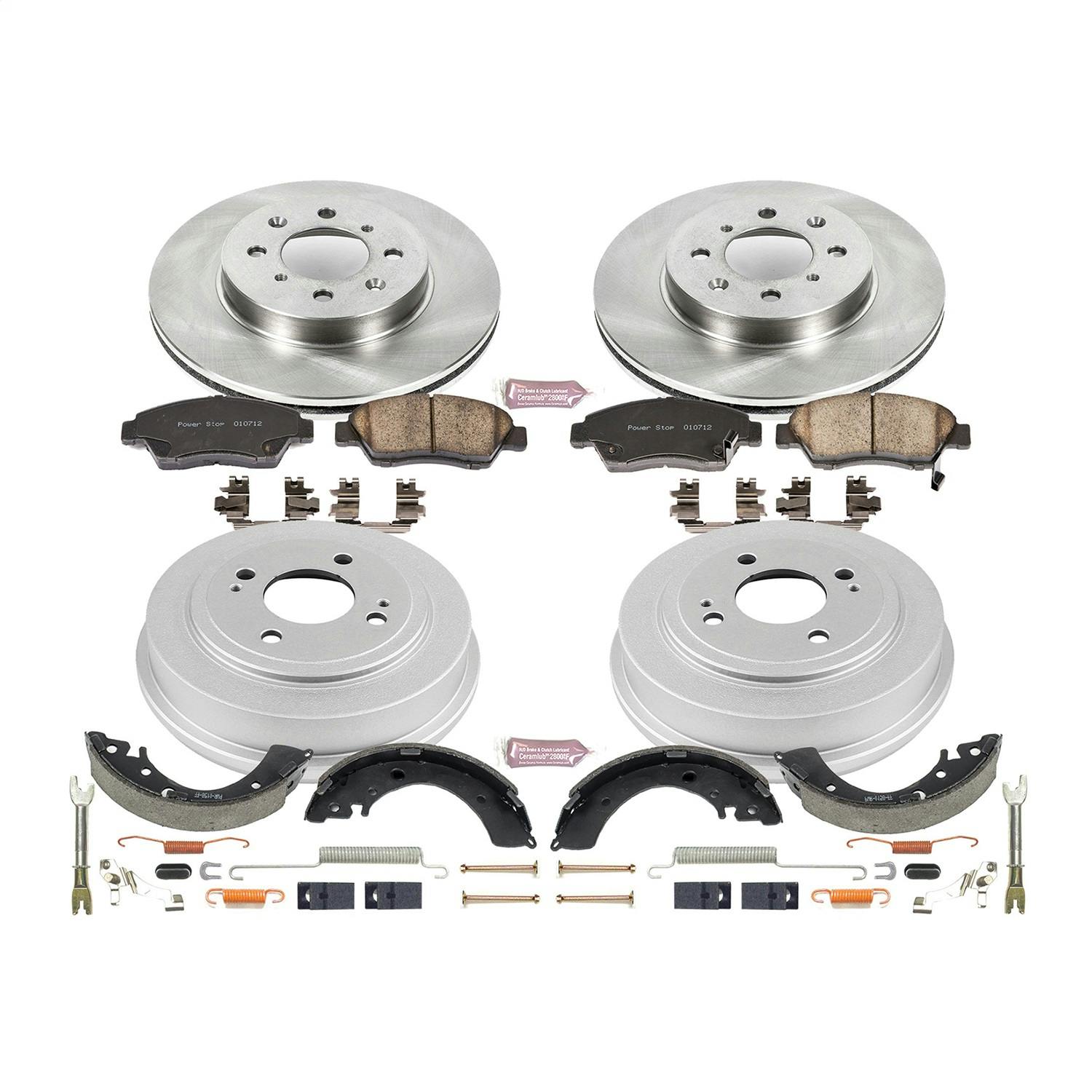 Drum and Shoe Kits Power Stop Front & Rear KOE15088DK Autospecialty Daily Driver Pad Rotor 