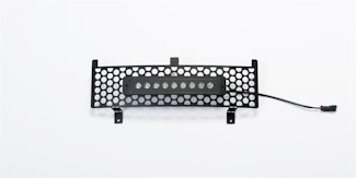 Putco 88195L Stainless Black Punch Design Bumper Grille with curved flush 10" Light Bar