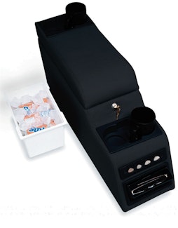 Rampage Products 31515 Locking Center Console; Black Denim; 27.25 in x 8.75 in. x 12.5 in