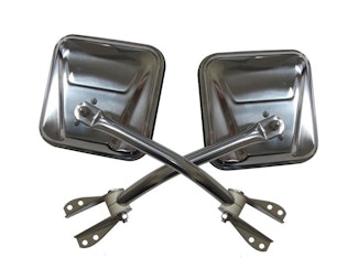 Rampage Products 7417 Side Mirror Set; Stainless; Pair