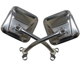 Rampage Products 7418 Side Mirror Kit; Stainless; Pair