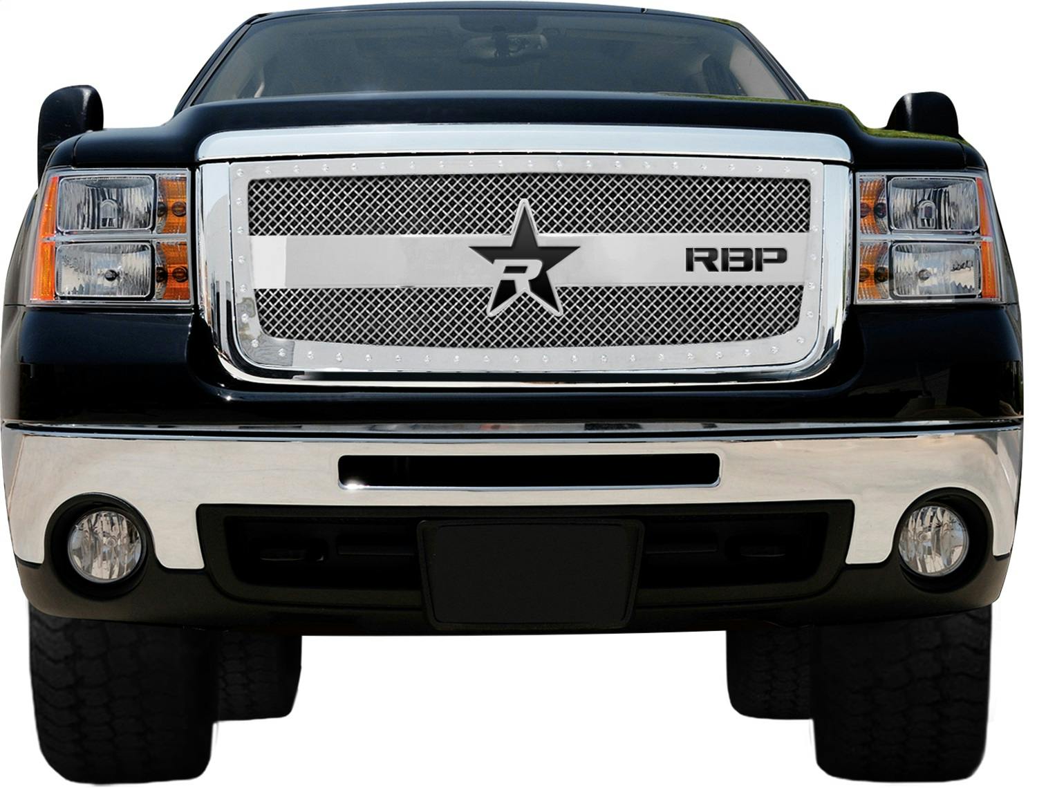 RBP Performance RBP-851206 RX-3 Series Studded Frame Grille-Chrome-1-Piece