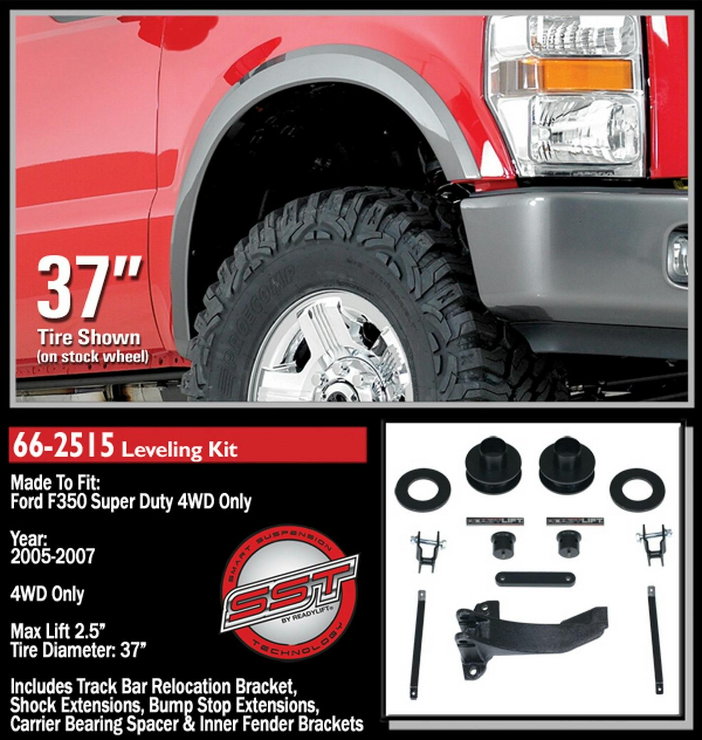 ReadyLift 66-2515 2.5'' Front Suspension Leveling Kit with Track