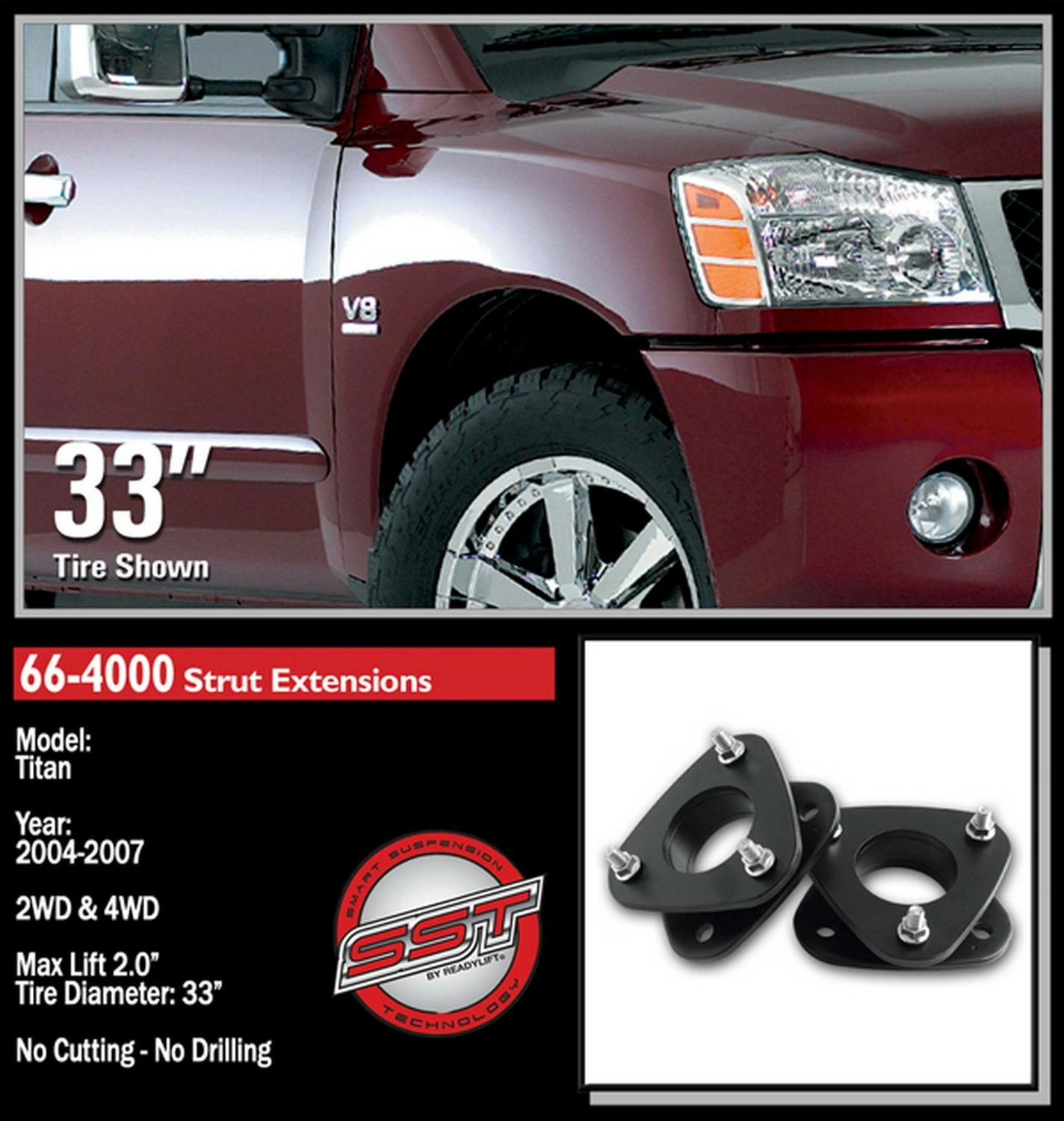 ReadyLift 66 4000 2 Front Suspension Leveling Kit