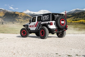 Road Armor 518AFF0B Stealth Front Fender Flare JL Body Armor w/Switchback LED DRL-Texture Black