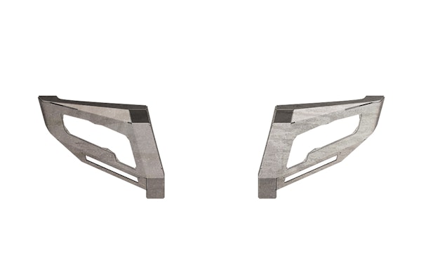 Road Armor 4164DF1 iDentity Front Bumper Components WIDE End Pods-Raw Steel